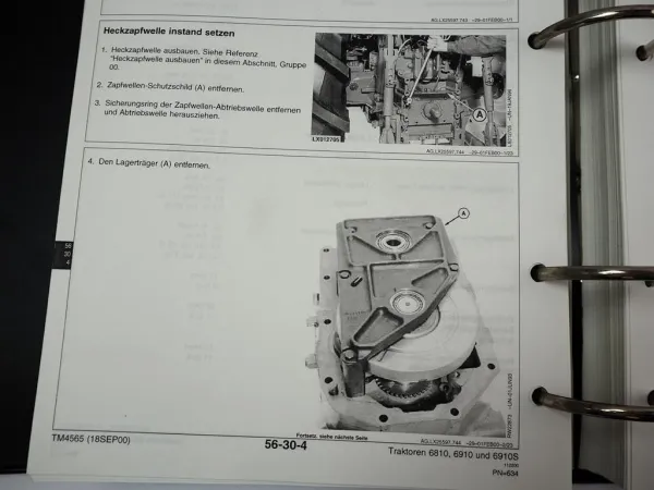 John Deere 6810 6910 6910S Traktor Werkstatthandbuch Reparaturanleitung 2000
