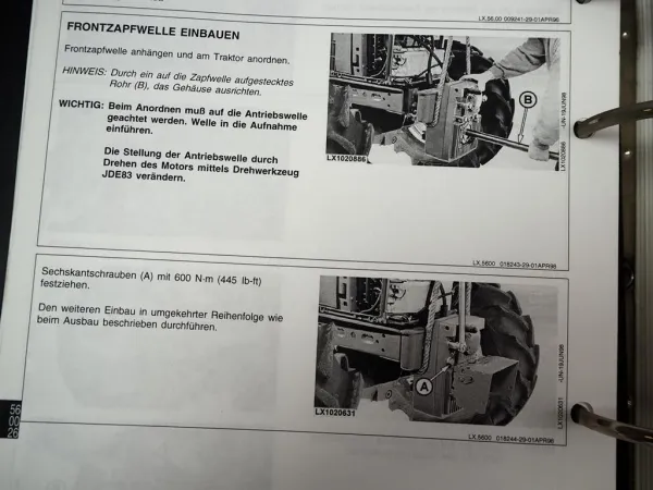 John Deere 6810 6910 Traktor Werkstatthandbuch Reparaturanleitung 1998