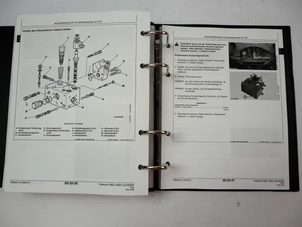 John Deere 6820 6920 6920S Traktor Reparaturanleitung Werkstatthandbuch 2001