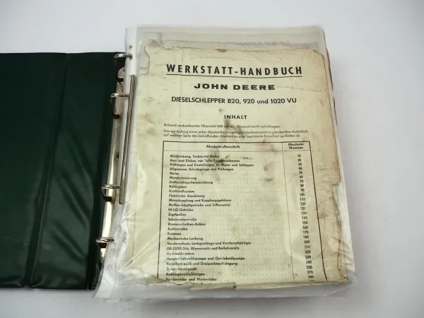 John Deere 820 920 1020 VU Traktor Werkstatthandbuch Reparaturanleitung 1967/68