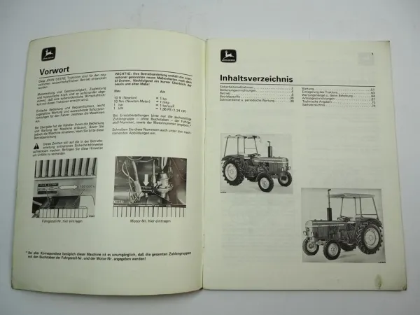 John Deere 830 930 Traktor Betriebsanleitung Bedienungsanleitung Wartung