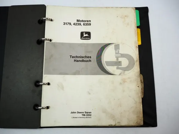 John Deere 840 bis 3640 Traktor Werkstatthandbuch Motor 3179 4239 6359