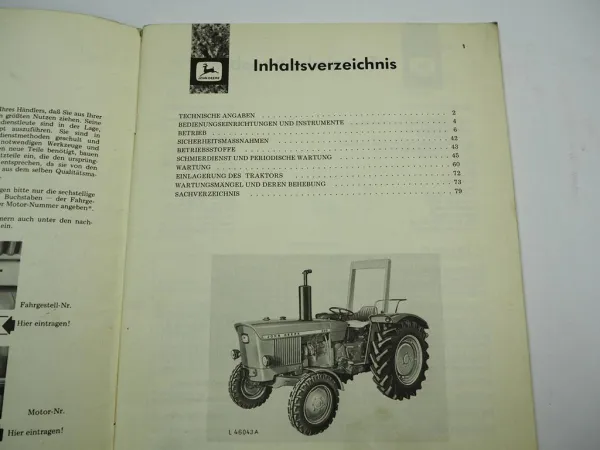John Deere 920 Traktor Betriebsanleitung Bedienungsanleitung Wartung