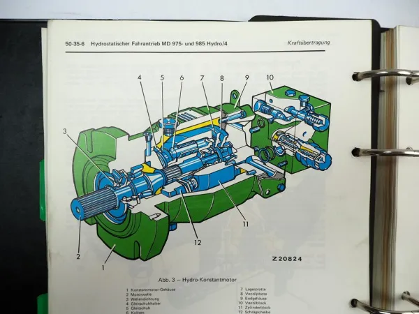 John Deere 932 942 952 955 965 975 985 Hydro/4 Mähdrescher Werkstatthandbuch1979