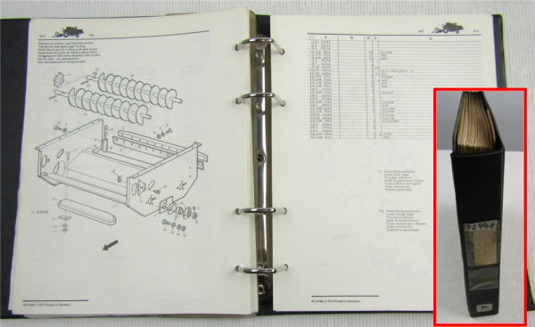 John Deere 955 955CT Mähdrescher Ersatzteilliste Parts Catalog Combine