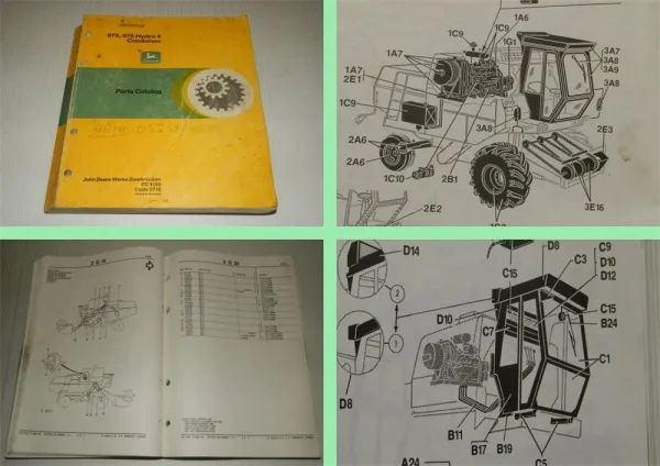 John Deere 975 975 Hydro 4 Combines parts catalog parts list 1983