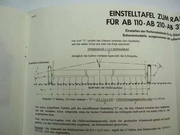 John Deere AB 110 210 310 Drillmaschine Betriebsanleitung Bedienungsanleitung