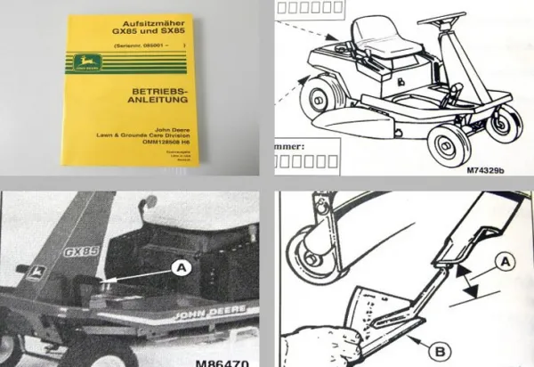 John Deere GX85 SX85 Aufsitzmäher Betriebsanleitung 1996