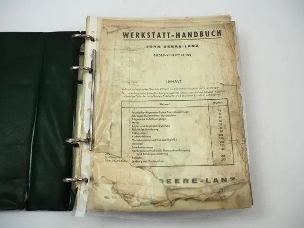 John Deere Lanz 100 Diesel Schlepper Werkstatthandbuch Reparaturanleitung 1964