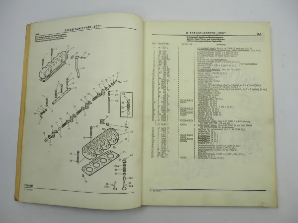 John Deere Lanz 500 Schlepper Ersatzteilliste Ersatzteilkatalog 1962