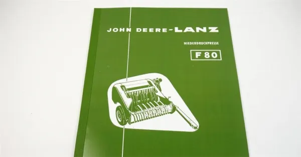 John Deere Lanz F80 Niederdruckpresse Ersatzteilliste Ersatzteilkatalog