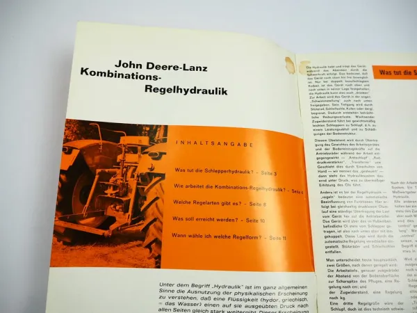 John Deere Mischregelung Schlepper Kombinations Regelhydraulik Prospekt