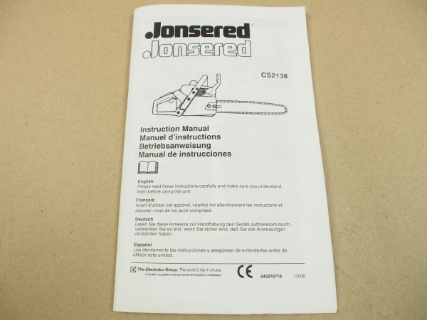Jonsered CS2138 Instruction Manual Betriebsanleitung Manuel instructions 2006