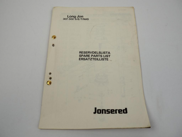 Jonsered Long Jon 307-502 S E T NAS Ladekran Ersatzteilliste Parts Book 1977