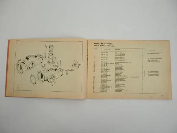 JRUS Universal U300 Einachsschlepper Ersatzteilliste Teilekatalog 1966