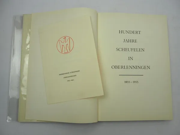 Jubiläumsausgabe Festschrift 100 J. Papierfabrik Scheufelen Oberlenningen 1955