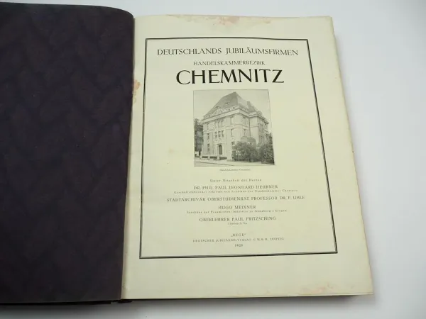 Jubiläumsfirmen des Handelskammer Bezirks Chemnitz Sachsen 1926
