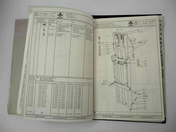Jungheinrich Ameise EJC 12,5 Elektro Hubwagen Ersatzteilliste Parts List 1987