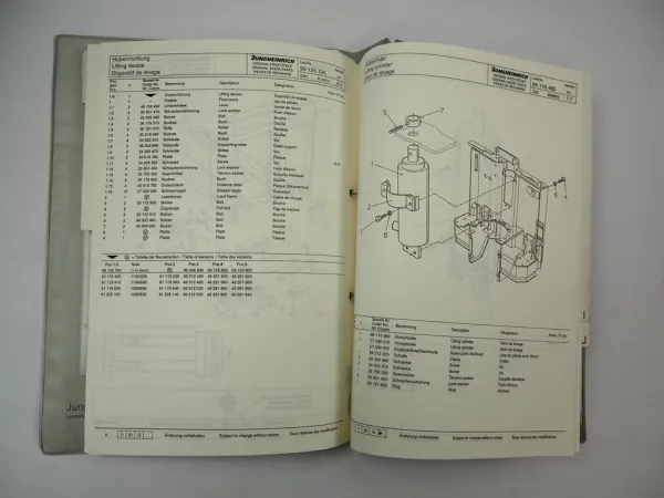 Jungheinrich EJE 14 MSE Elektro Hubwagen Ersatzteilliste Parts List 1992