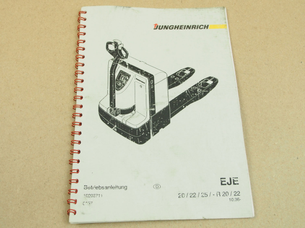 Jungheinrich EJE-R EJE 20 22 25 Elektrohubwagen Betriebsanleitung Bedienung 1996