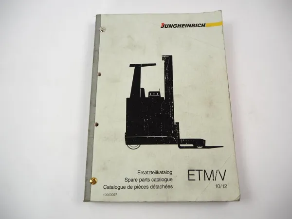 Jungheinrich ETM/V 10 12 Elektro Gabelstapler Ersatzteilliste Parts List 1994