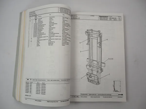 Jungheinrich ETM/V 10 12 Elektro Gabelstapler Ersatzteilliste Parts List 1994