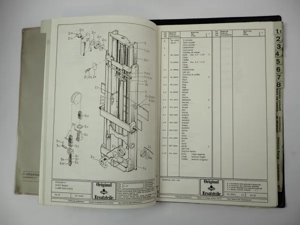 Jungheinrich ETM/V A10 Elektro Gabelstapler Ersatzteilliste Parts List 1985