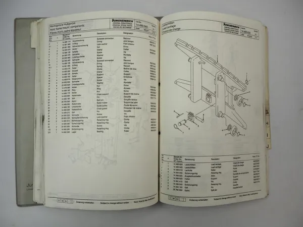 Jungheinrich TFG 20 25 30 TF Gabelstapler Ersatzteilliste Parts List 1993