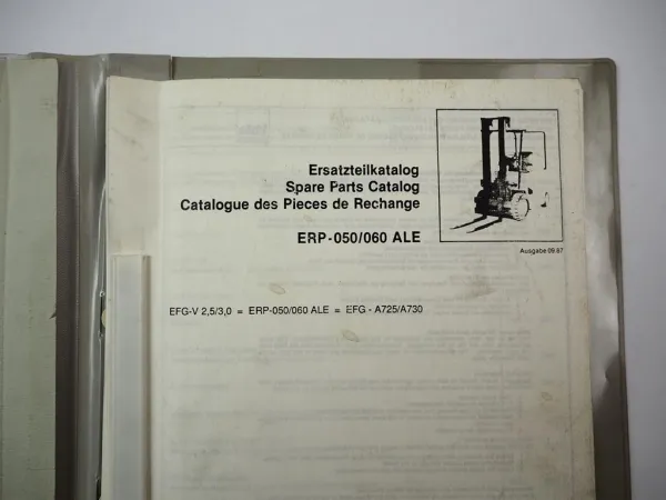 Jungheinrich Yale EFG-V 2.5 3.0 ERP 050 060 ALE Gabelstapler Ersatzteilliste