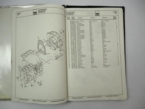 Jungheinrich Yale GDP GLP 070 080 110 EEPA Stapler Ersatzteilliste Parts List