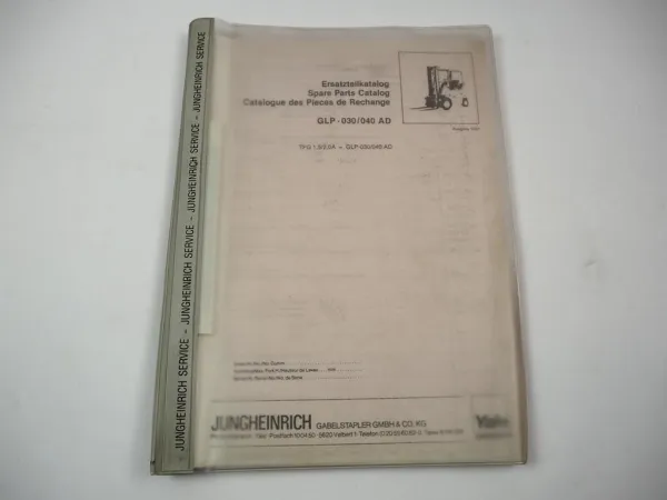 Jungheinrich Yale TFG 1,5 2,0 A GLP 030 040 AD Stapler Ersatzteilliste Parts List