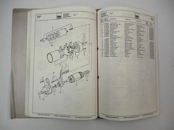 Jungheinrich Yale TFG 1,5 2,0 A GLP 030 040 AD Stapler Ersatzteilliste Parts List