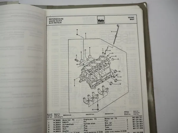 Jungheinrich Yale TFG 15 20 A GLP 030 040 AD Stapler Ersatzteilliste Parts List