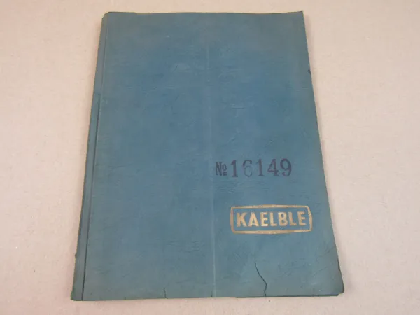 Kaelble 3W110 Motorwalze Ersatzteilliste Bedienung 1940/50er Jahre Motor GN110e