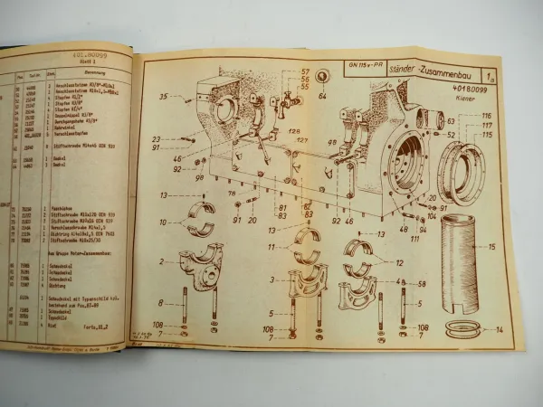 Kaelble GN115V PR Dieselmotor Ersatzteilliste Ersatzteilkatalog ca. 1967