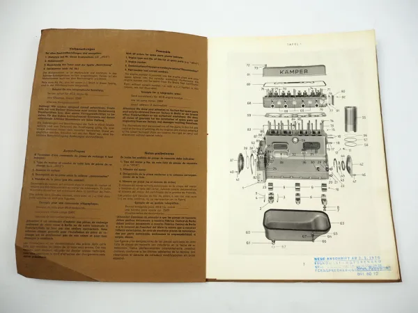 Kämper 492 Dieselmotor Ersatzteilliste Nr.8