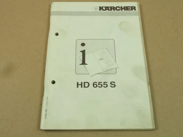 Kärcher HD655S Betriebsanleitung HANDLEIDING Operating Istructions 1996