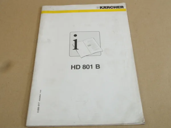 Kärcher HD801B Betriebsanleitung Bedienungsanleitung 2001