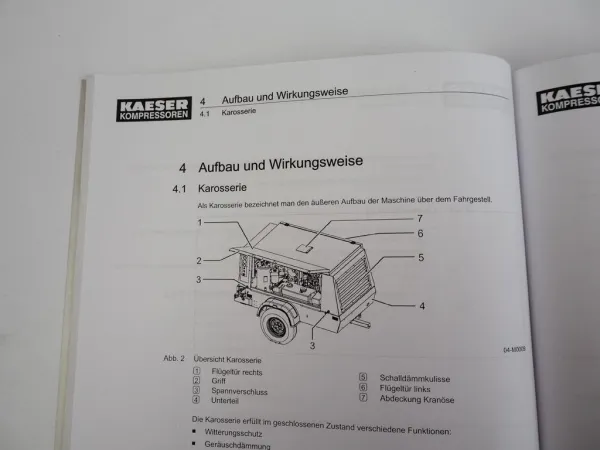 Kaeser Mobilair M57 Baukompressor Betriebsanleitung Wartung Ersatzteilliste 2002