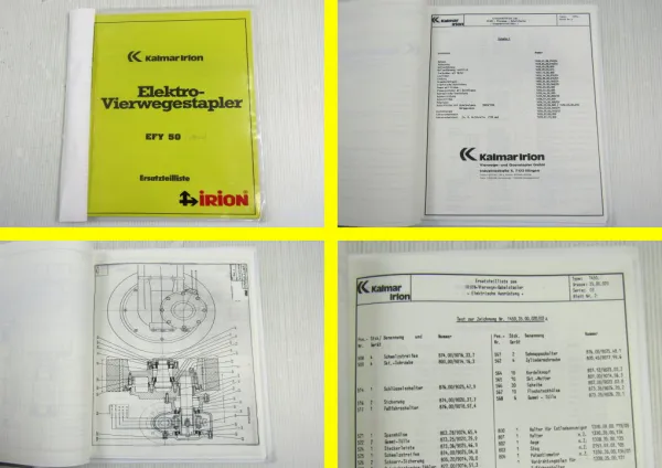 Kalmar Irion EFY50 Elektro Vierwegestapler Ersatzteilliste Ersatzteilkatalog