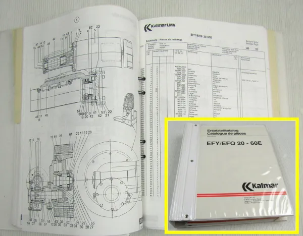 Kalmar LMV EFY EFQ 20-60 E Gabelstapler Ersatzteilkatalog Catalogue de Pieces 91