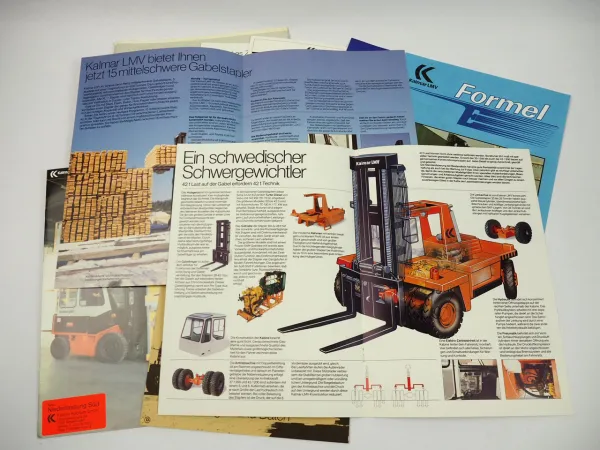 Kalmar LMV Gabelstapler 8x Prospekt Firmenschreiben 1985
