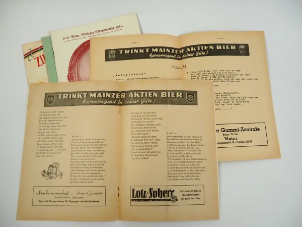 Karneval Mainz Kleppergarde Elektro Ulk Lieder Damensitzung 1956 bis 1958