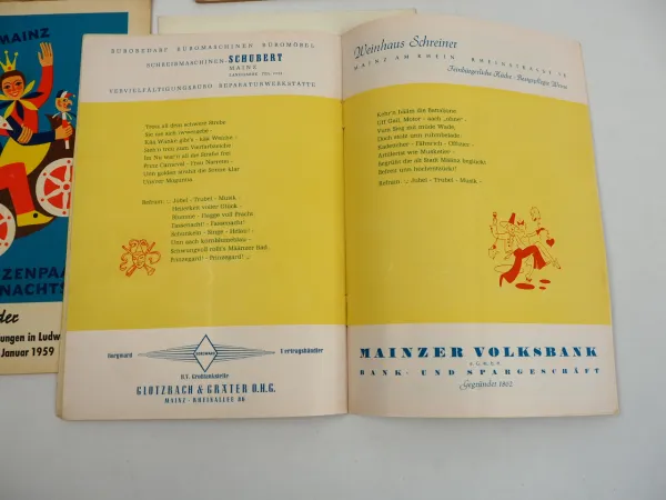 Karneval Mainz Mainzer Prinzengarde MNC Alten Nachmittag Lieder 1953 - 1967