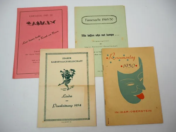Karneval Rosenmontag Fassenacht Idar Oberstein 1949/54 Broschüre Flyer Liedtexte