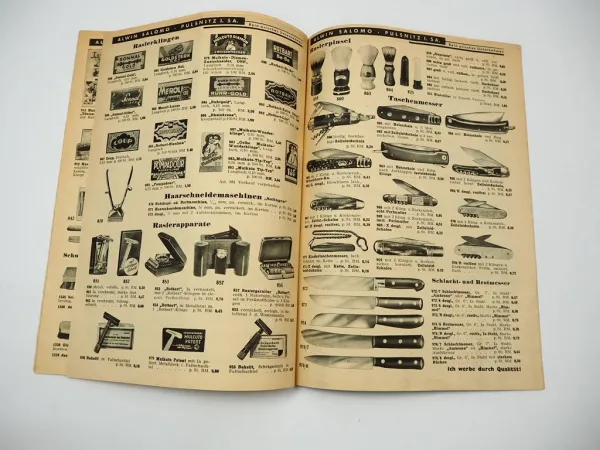 Katalog Alwin Salomo Pulsnitz Kurzwaren Gummibandweberei Haushaltswaren 1938