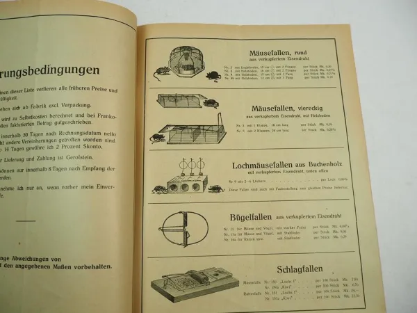 Katalog Drahtwaren 1935 Christian Oos Gerolstein ... Haushaltsartikel Mäusefalle
