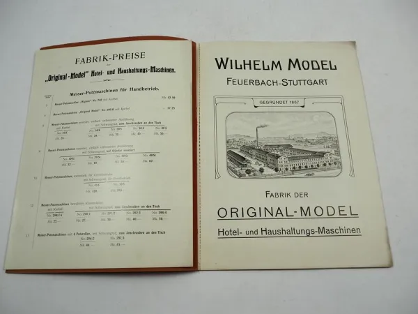 Katalog Hotel & Haushaltungs Maschinen 1910 Wilhelm Model in Feuerbach Stuttgart