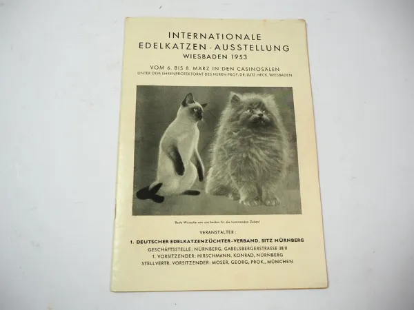 Katalog Internationale Rassekatzen Ausstellung Wiesbaden 1953