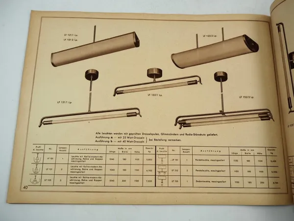Katalog Lampen Leuchten Kaiser Langfeld Idell Bakelite 1945/50er Jahre